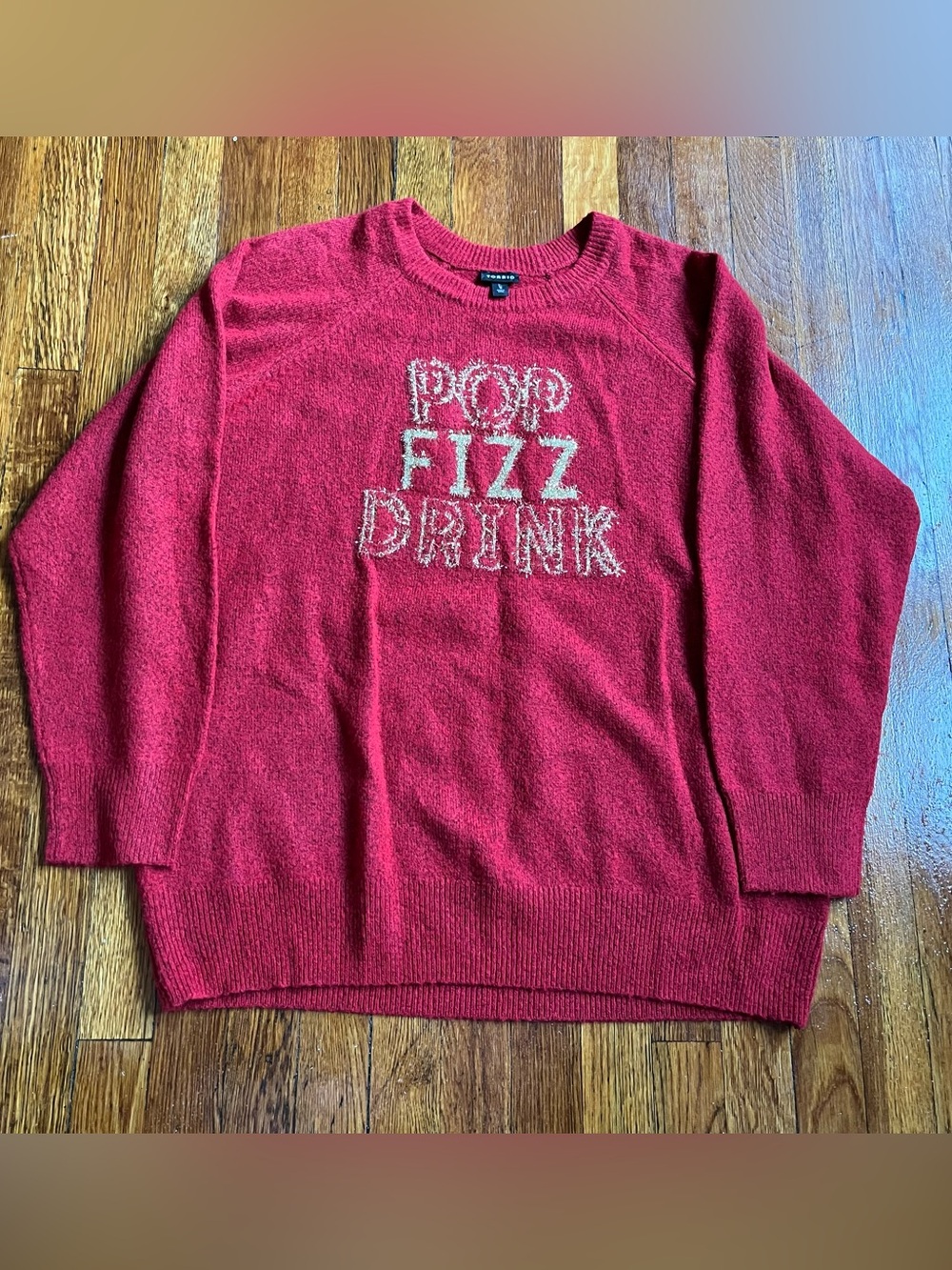 Torrid pop fizz drink festive holiday sweater